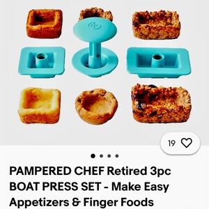 Pampered Chef Boat press set for appetizers and desserts still new in bag